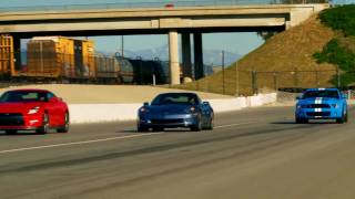 Drag Race 2012 Nissan GTR vs 2011 Chevy Corvette Z06 vs 2011 Shelby GT500 [upl. by Tolley]