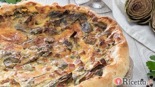 Torta salata ai carciofi e prosciutto cotto  Ricettait [upl. by Farny231]