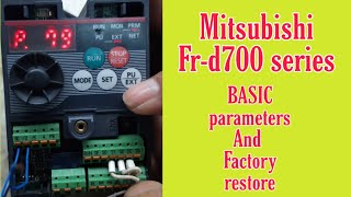 How to sett basic parameters in d700  factory restore in mitsubishi d700 series [upl. by Georg]