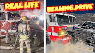 Accidents Based on Real Events on BeamNGDrive 15  Real Life  Flashbacks [upl. by Laubin401]