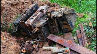 EXCAVATIONS OF GERMAN DUGOUTS   WW2 METAL DETECTING [upl. by Ellenrahc]