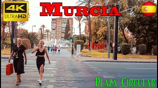 Murcia Spain Plaza Circular  4k UHD 60fps walking tour with Subtitles [upl. by Emersen]