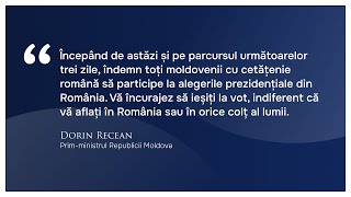 Îndemnul primministrului Dorin Recean de a merge la alegerile prezidențiale din România [upl. by Erdrich]