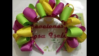 Diadema de muñequita Maria VIDEO no 626 Creaciones Rosa Isela [upl. by Adnuhsed]