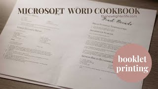 How to Print a Booklet Family Cookbook in Microsoft Word [upl. by Sudnac]