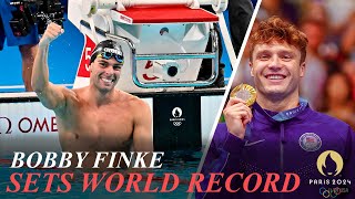 Bobby Finke Sets New World Record in 1500meter Freestyle Gregorio Paltrinieri Silver [upl. by Lah941]