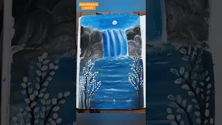 Waterfall painting ideas painting forestsounds artwork trendingsong flowereart [upl. by Alitha]