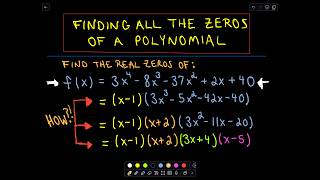 ❖ Finding all the Zeros of a Polynomial  – StepbyStep Example Using Rational Roots Test ❖ [upl. by Aetnahs623]