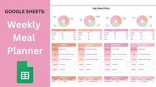 Google Sheets Meal Planner with Macros and Automated Grocery List [upl. by Ateuqahs]