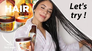 I tried GARNIER Fructis HAIR FOOD MACADAMIA Hair MASK and Shampoo on dry damaged hair  worth it [upl. by Valiant]