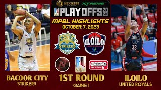 MPBL HIGHLIGHTS ILOILO VS BACOOR CITY PLAYOFFS 1ST ROUNDGAME 1 OCTOBER 7 2023 [upl. by Brockie]