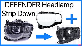 Land Rover Defender L663 Headlight Headlamp Strip Down  Repair  replace Lens Etc [upl. by Ahsina]