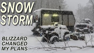 PUSHING THE LIMITS  Winter Camping In a BLIZZARD using a DIY Travel Trailer with a Woodstove [upl. by Anihsit]