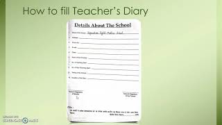 How to fill Teacher Diary By DrJaymala Singh Assistant professor [upl. by Castro]