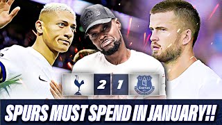 WE GOT SO LUCKY IN THE END SPURS MUST SPEND IN JANUARY Tottenham 21 Everton EXPRESSIONS REACTS [upl. by Godden982]