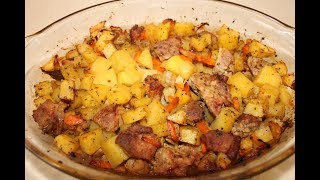 Картошка с Мясом в Духовке Простой рецепт Очень Вкусного картофеля с Мясом в Духовке [upl. by Chancelor]