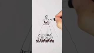 How to draw a Traditional girl with Beautiful Dress pencil sketchart shorts shortvideo girlart [upl. by Granny]