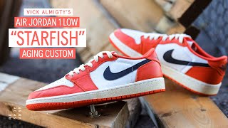 Air Jordan 1 Low Starfish Aging Custom With Vick Almighty [upl. by Tound]