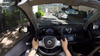 Smart fortwo 10 mhd Cabrio 2013  POV City Drive Top down [upl. by Eolc]