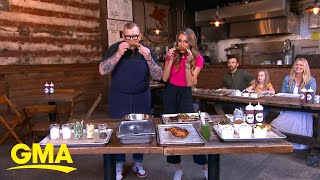 Chef makes Brooklyn style barbeque Oaxacan chicken for GMA [upl. by Trilbie779]