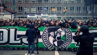 FC Heidenheim 21 Olimpija Ljubljana 03102024 Corteo Choreo amp Support [upl. by Riedel]