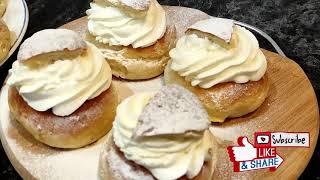 Swedish Semlor buns with almond filling  Шведские Семлоры  нежные булочки с миндальной начинкой [upl. by Hally]