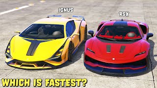 GTA 5  PEGASSI IGNUS vs ITALI RSX  Which is Fastest [upl. by Meriel]