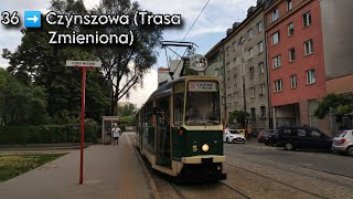 🚊 Konstal 102N 5 Tramwaje Warszawskie  linia 36 [upl. by Acinemod934]