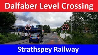 Dalfaber Level Crossing  Strathspey Railway  Aviemore Highland [upl. by Annavaig]