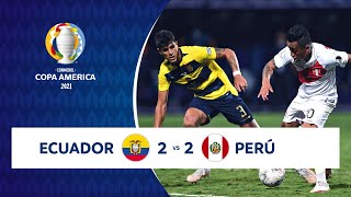 HIGHLIGHTS ECUADOR 2  2 PERÚ  COPA AMÉRICA 2021  230621 [upl. by Mattah813]