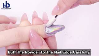 Detail Application Of Nail Holographic Powder 100 Perfect Quick And Easy [upl. by Busiek449]