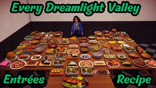 All the Entrées main dishes  All the recipes  Disney Dreamlight Valley [upl. by Ylagam]