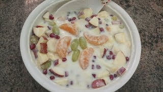 Easy fruit salad with curd Fruit salad recipe in easy method [upl. by Neztnaj]