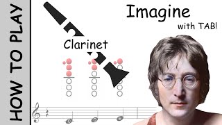 How to play Imagine on Clarinet  Sheet Music with Tab [upl. by Ellerahs]