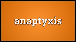 Anaptyxis Meaning [upl. by Merkley849]