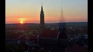 Sunset over Landshut with the famous church of St Martin [upl. by Stoffel]