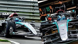 MERCEDES W15 NA PISTA  RUSSELL PILOTA NOVO CARRO EM SILVERSTONE  SHAKEDOWN FORMULA 1 [upl. by Douglass411]