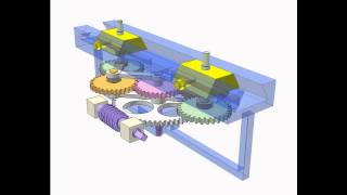 Gear and twin slidercrank mechanism 2 [upl. by Rosanne207]