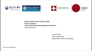 Texts and Contexts of Sinophone Feminism by Paola Zamperini [upl. by Nileve]