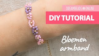 Bloemetjes armband met kralen  DIY armbandjes maken ★ Dreambeads Online [upl. by Anatol]