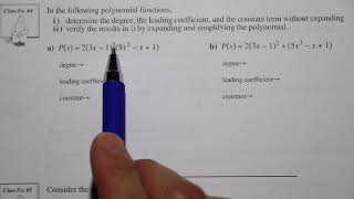 Math 30 1 Polynomials Lesson 1 [upl. by Etnuahc165]