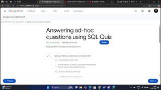 Answering adhoc questions using SQL Quiz  Arcade [upl. by Sirred654]