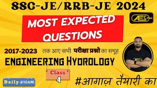 Engineering Hydrology  Most Expected Questions  Part 4  SSC JE amp RRB JE 2024  Civil Engineering [upl. by Gweneth]