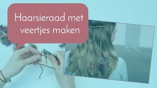 Sieraden maken met Kralenwinkel Online haarsieraad met veertjes [upl. by Avehs]