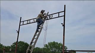 Using the Crossfire CNC table and Hobart Champion to weld ranch entrance [upl. by Davidde106]