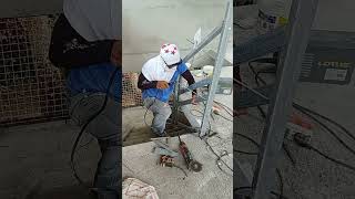 Hand rail installation construction welder handyman skilledworker [upl. by Curkell]