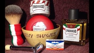 Proraso Red  Kevy Shaves Custom Bowl  Gillette Wilkinson Sword Blade [upl. by Eldredge]