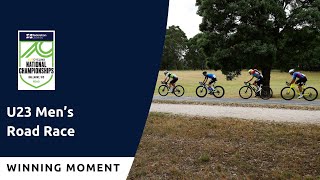 U23 Mens Road Race Winning Moment  2024 AusCycling Road National Championships [upl. by Evy240]