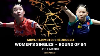 FULL MATCH  Miwa Harimoto vs He Zhuojia  WS R64  ChinaSmash 2024 [upl. by Philbo275]