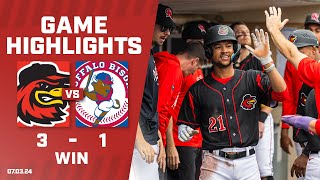 Red Wings vs Bisons Game Highlights 732024 [upl. by Amii]